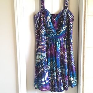 Purple Print Sweetheart Dress